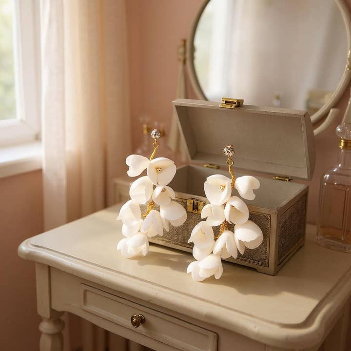 ELEGANCE EARRINGS - CZER672 GOLD for wholesale by Athena Bridal Jewellery