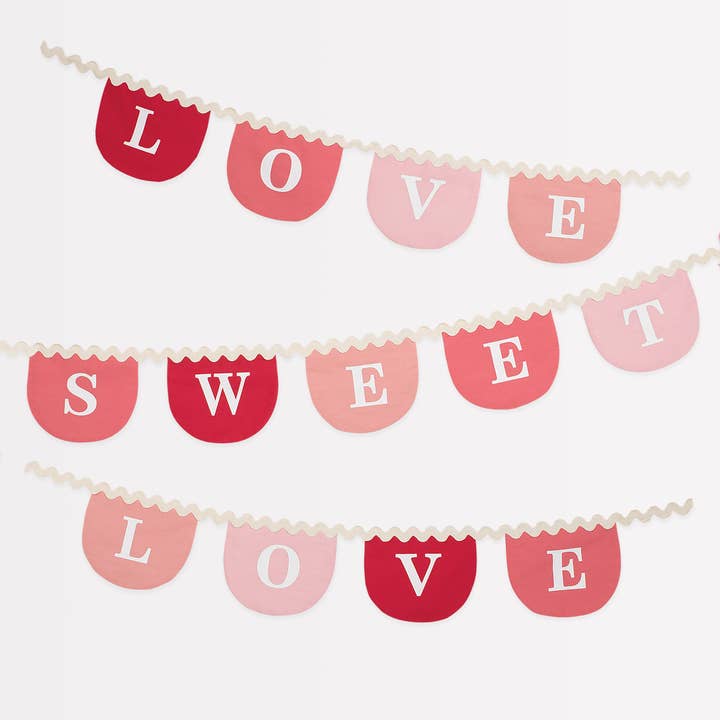 Valentine's Fabric Garland for wholesale by Meri Meri