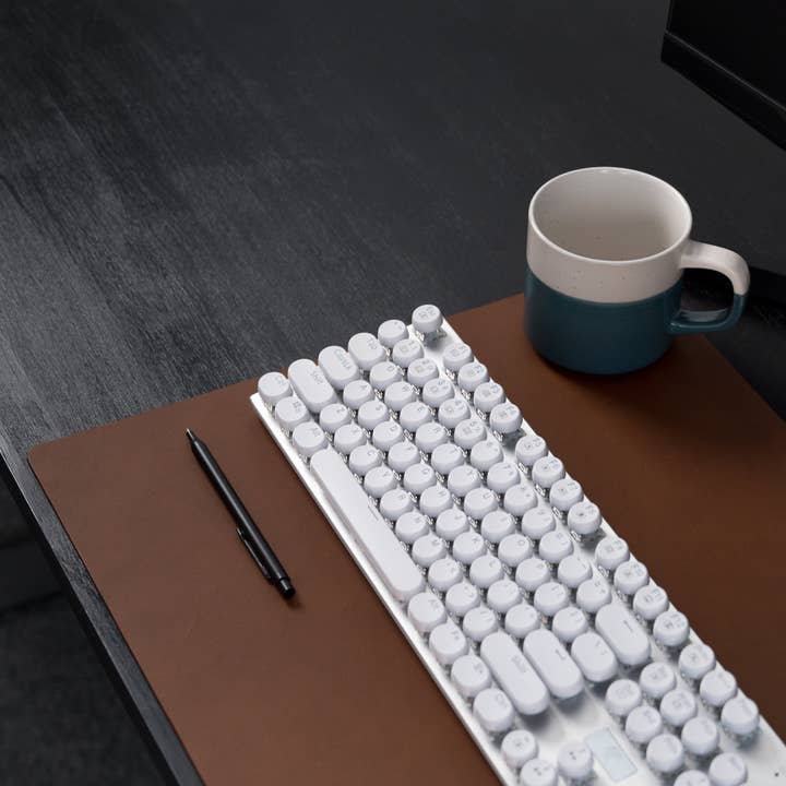 Personalised Leather Desk Pad | Bench Blotter Keyboard Mat Mouse pad for wholesale by Integral Leather