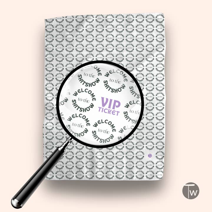 Welcome To The Shitshow Black and White Tea Towel for wholesale by Twisted Wares