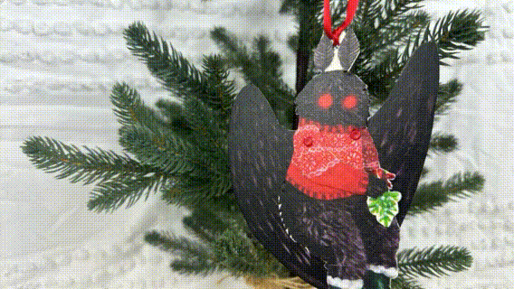 Guided Hand Studio - Wholesale Ornament - Christmas Cryptids Ornament- Mothman2