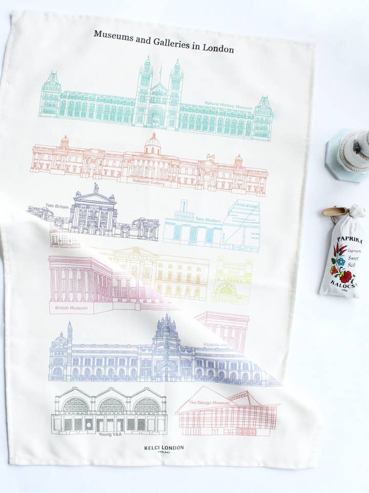 Museer och gallerier i London kökshandduk för wholesale av Kelci London