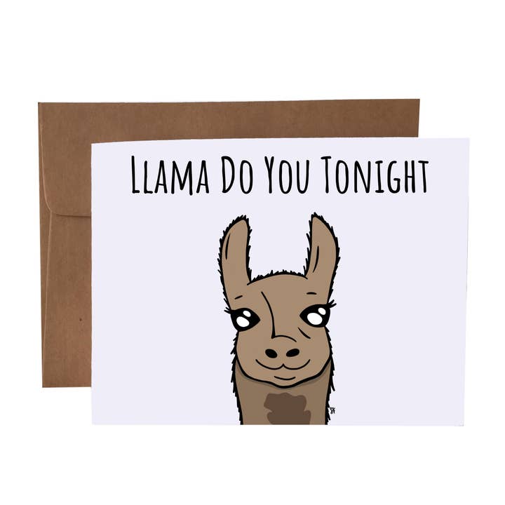 Llama Do You Tonight Naughty Pun Greeting Card for wholesale by SKP ink