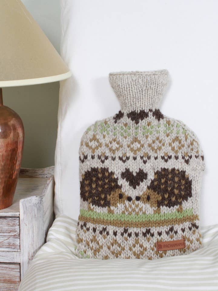 Ouriço - Bolsa de Água Quente de Animal em Lã Natural Tricotada à Mão por atacado de Pachamama Ltd