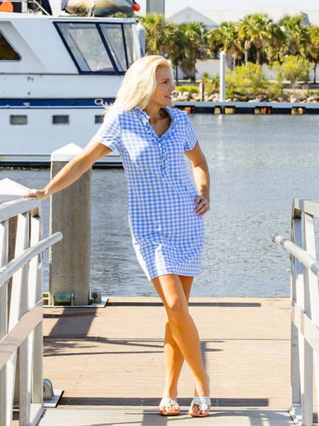 Bailey Dress - Gingham Lt.Blue/White for wholesale by sailor-sailor
