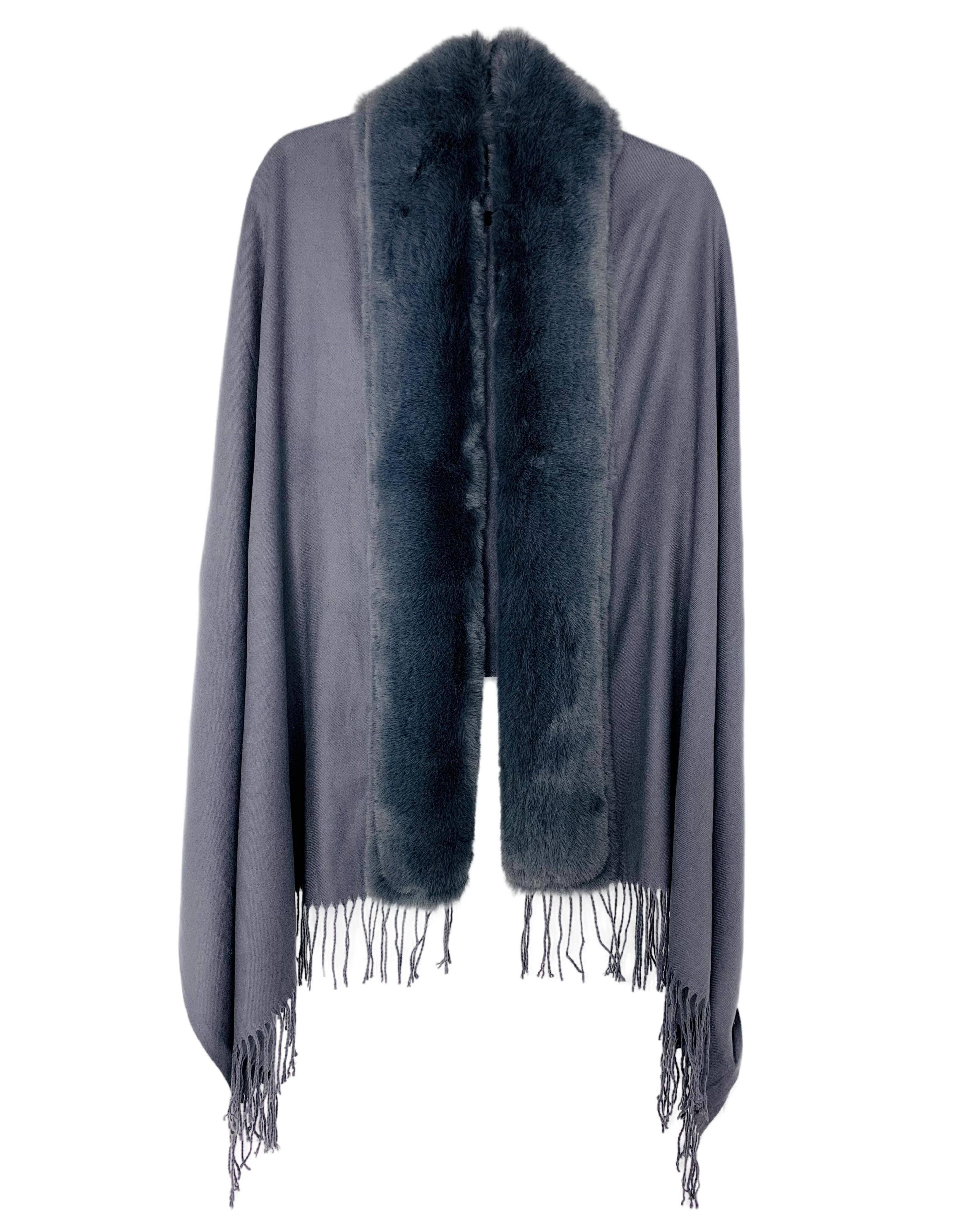 JC Sunny Fashion - Wholesale Sjaal - Dames - JC062843 16 Kleuren-Faux Fur Trim Zachter Dan Kasjmier Sjaal/Sjaal11