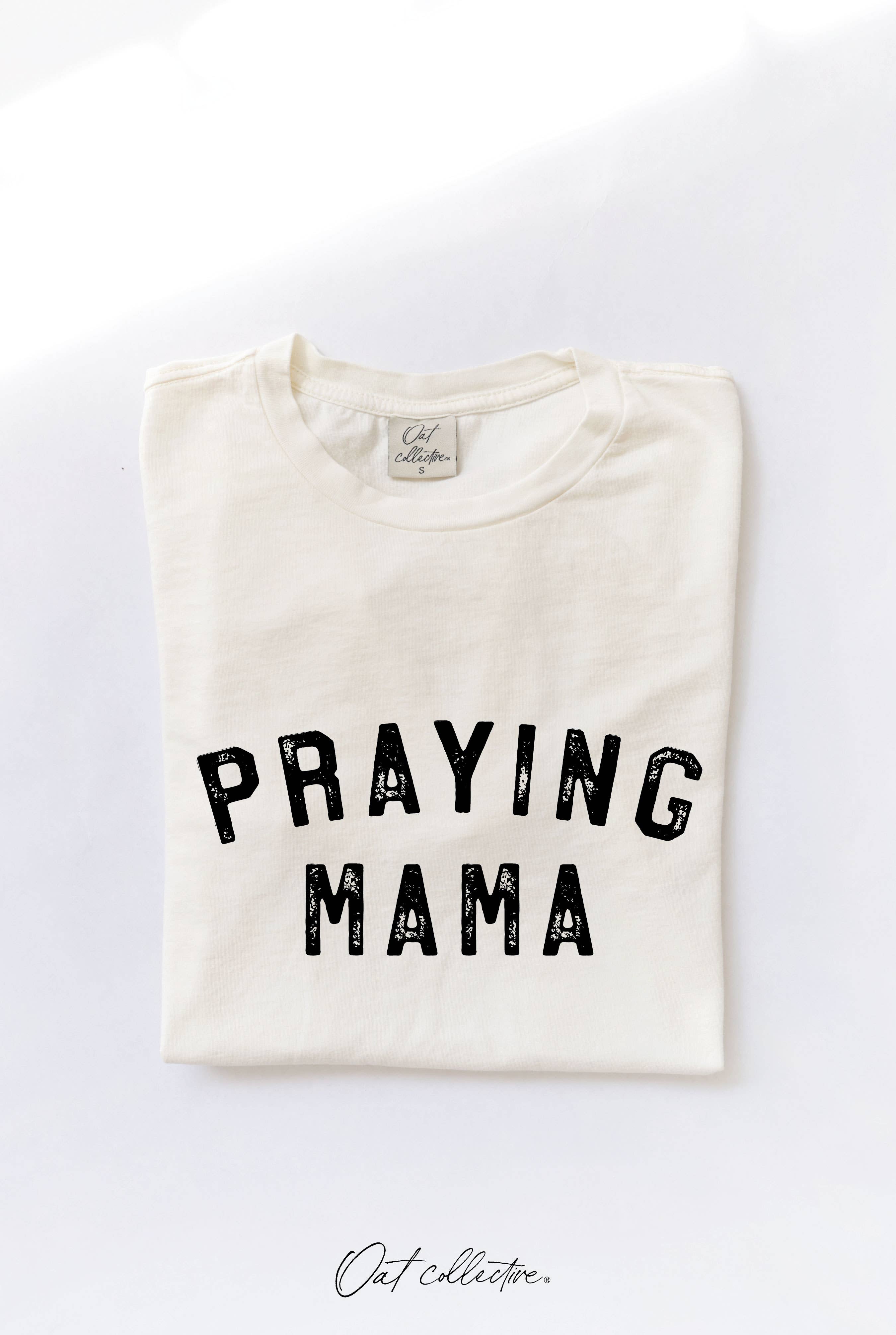 OAT COLLECTIVE - Wholesale Screen Printed T-Shirt - Women's - PRAYING MAMA  Mineral Graphic Top14