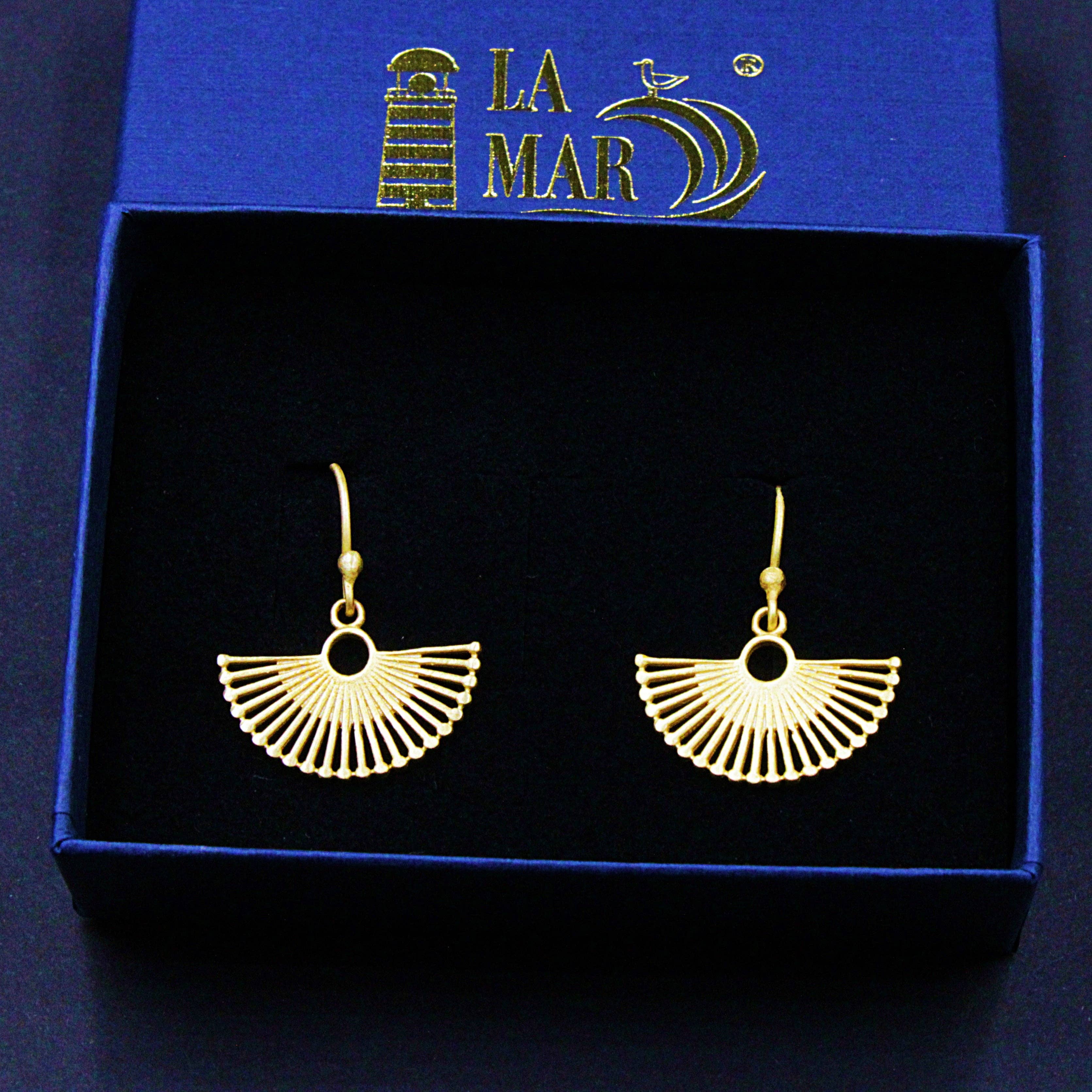 LA MAR - Vente Boucles d'oreilles pendantes - Boucles d'oreilles ROULETTE de design plaquées or2