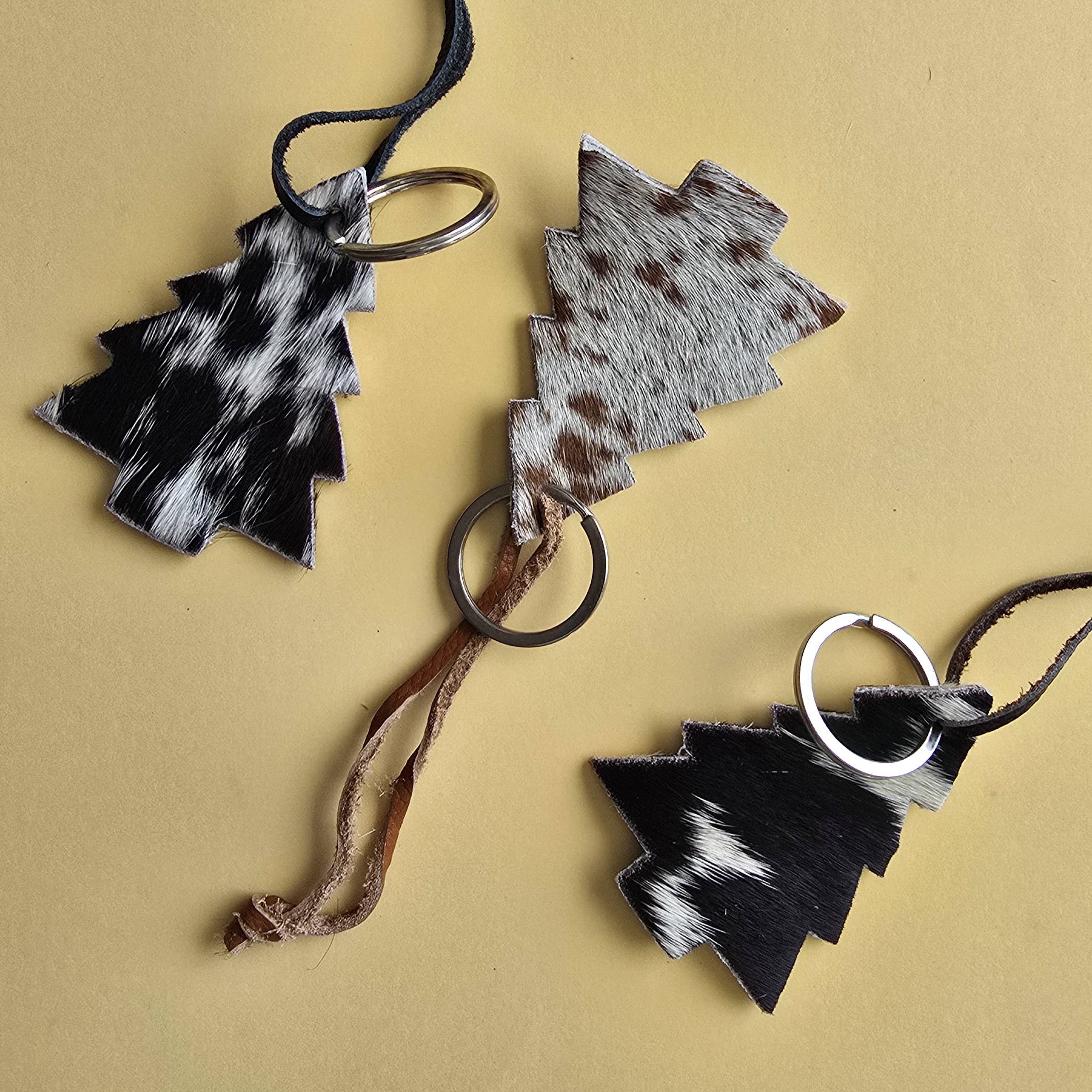Ranchers Closet - Wholesale Keychain - Unisex - 10 Cowhide Christmas Tree Ornament – Real Cow Hide Keychain3