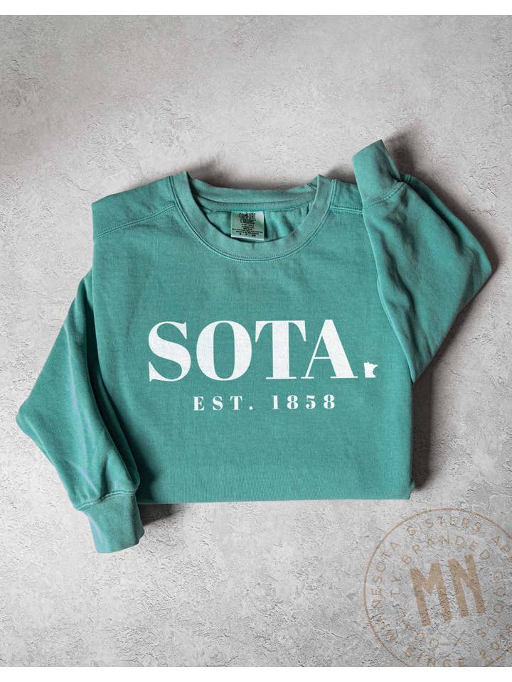Minnesota Sisters - Wholesale Graphic Sweatshirt - Unisex - Sota Graphic Sweatshirt - 'Est. 1858' Minnesota State Design2