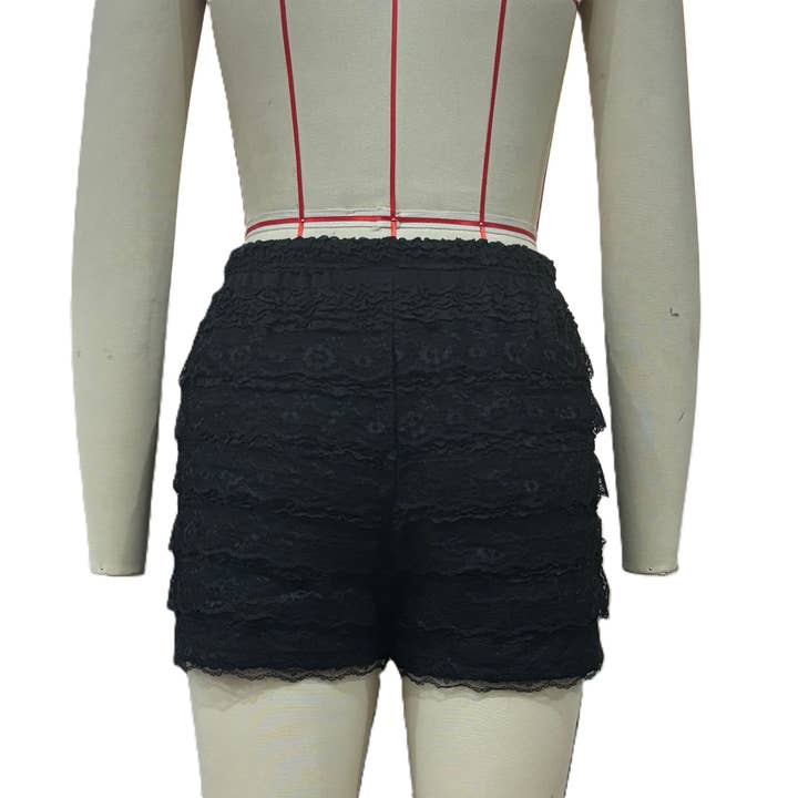 Rosa Clothing - Wholesale Shorts - Women's - Y2k Lace Bow Cake Puffy Shorts3