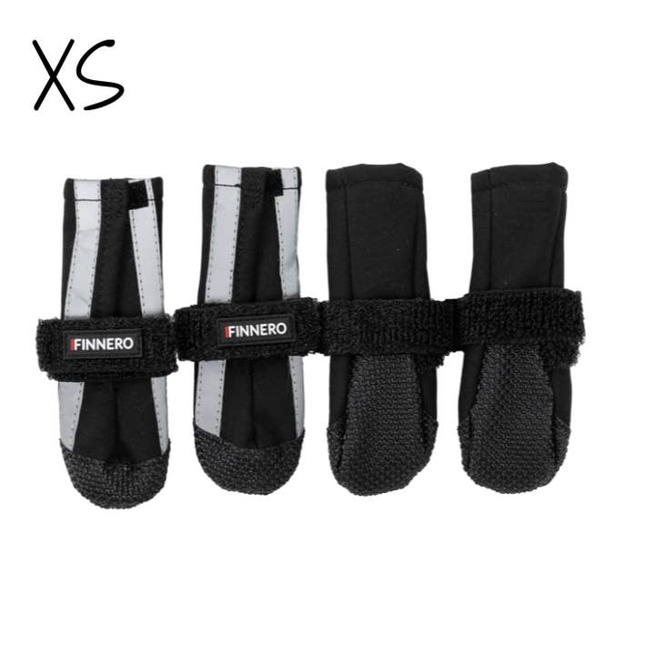 black NEW: FINNERO HALLA Softshell Dog Booties, 4 pcs/pack for wholesale on Faire