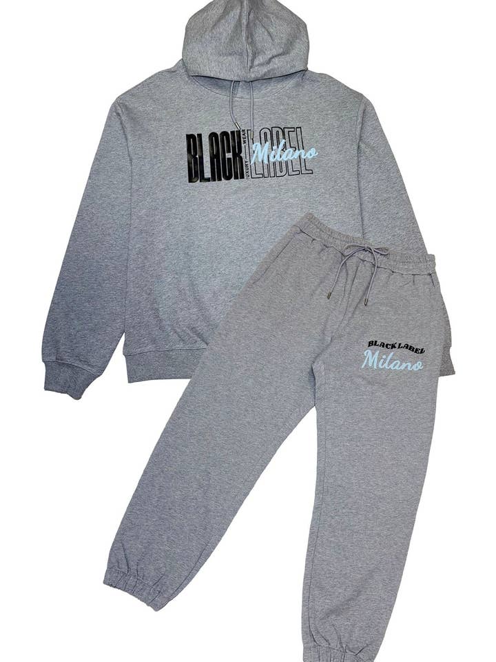 Men Black Label BL Milano Hoodie and Jogger Set for wholesale by Black Label x Raw