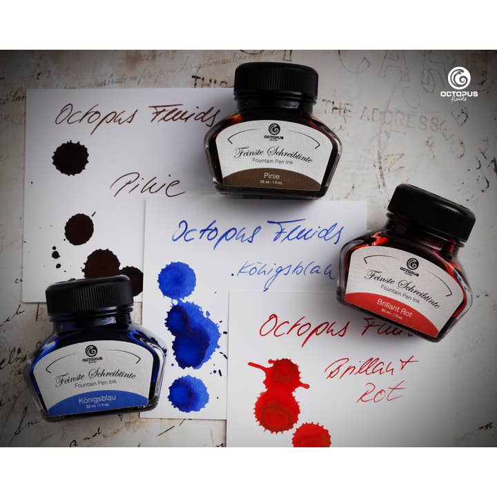 Octopus Concept GmbH – wholesale Bläckdyna – Kungligt blått skrivbläck, raderbar, 30 ml med omvandlare