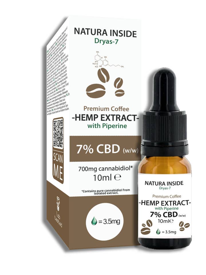 Natura Inside Hemp Oil with piperine & coffee 7%, Dryas,10ml for wholesale by NEUROXTRACTS