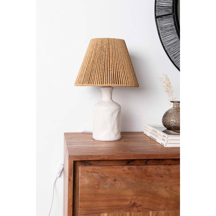 Gdeco - Wholesale Accent/Desk Lamp - Table Lamp Made Of Paper And Ceramic Thread 25*25*39 Cm1
