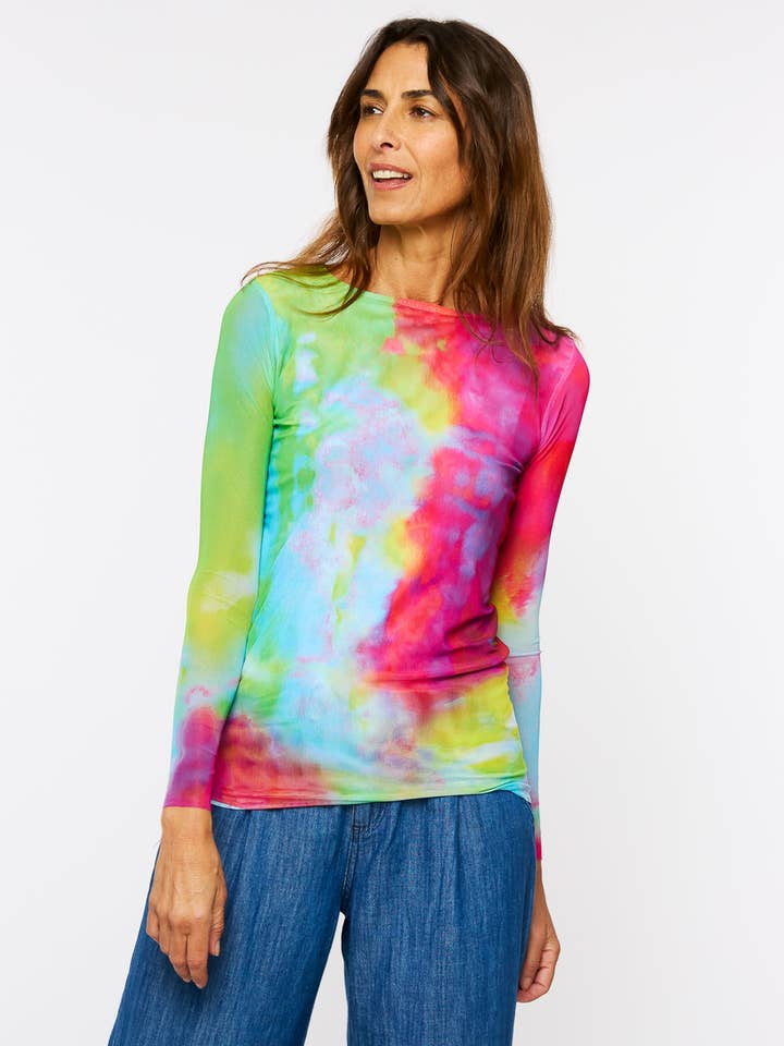 Rainbow Chaos - Florence Double Sheer Top for wholesale by AMB Designs