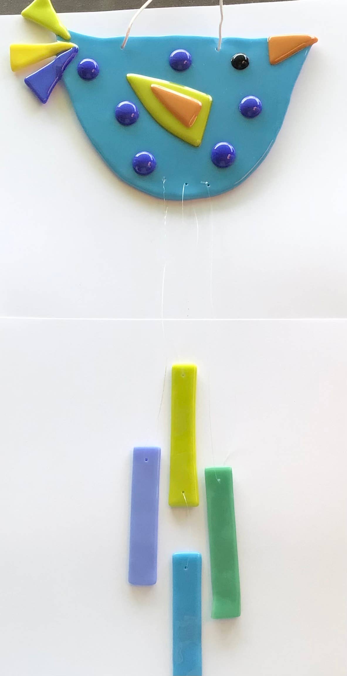 Fish Tales - Vente Carillons - Bird Wind Chime en verre fusionné10