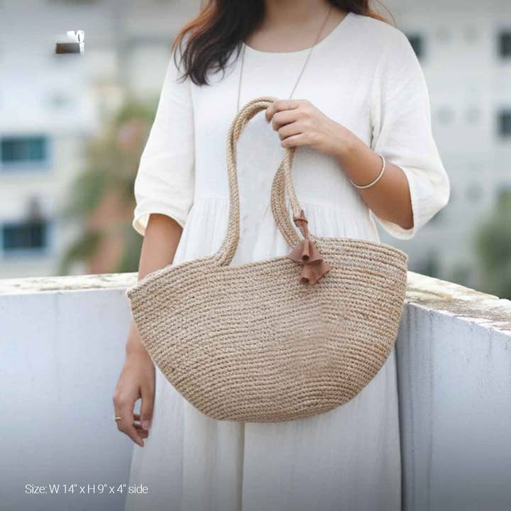 Kleene - Wholesale Tote Bag - Women's - Handmade Round Jute Tote Bag – Boho Eco-Friendly Purse1
