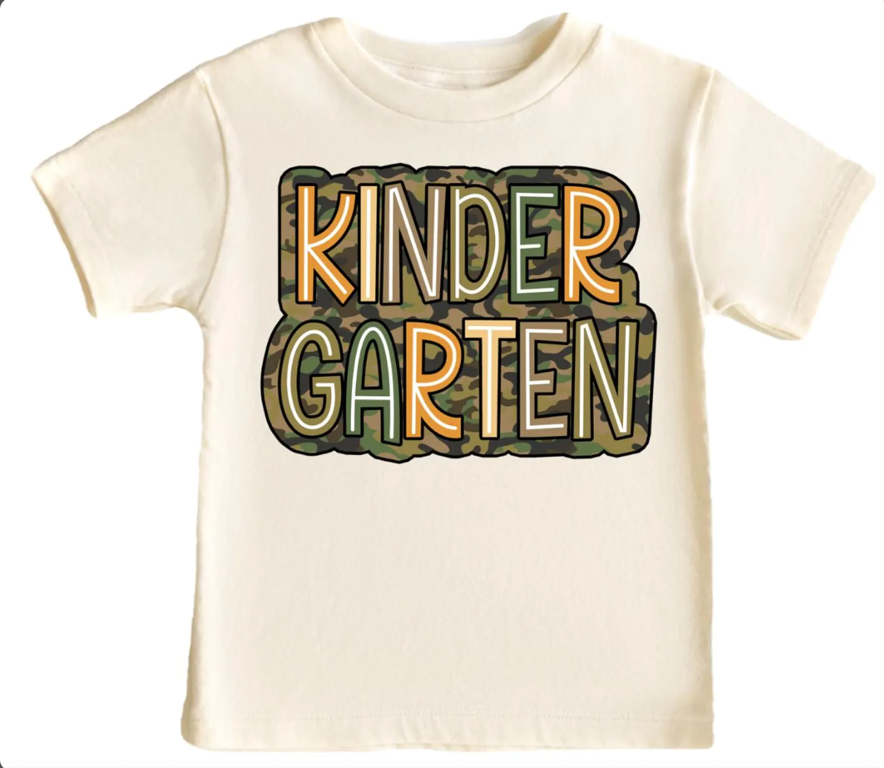 AvaryMaeInspirations - Wholesale Screen Printed T-Shirt - Kids - Kindergarten Camo Boys School Tee Shirt, 1st Day of School T0