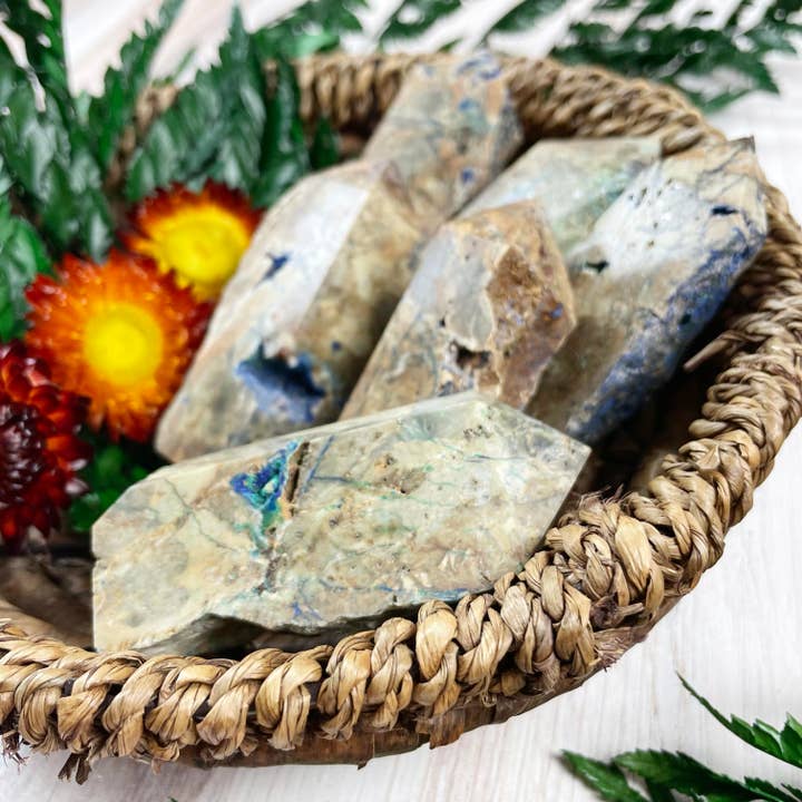 Ewelina Pas Jewelry - Wholesale Spiritual Stone/Crystal - 2.5-3inch Azurite Polished Raw Tower