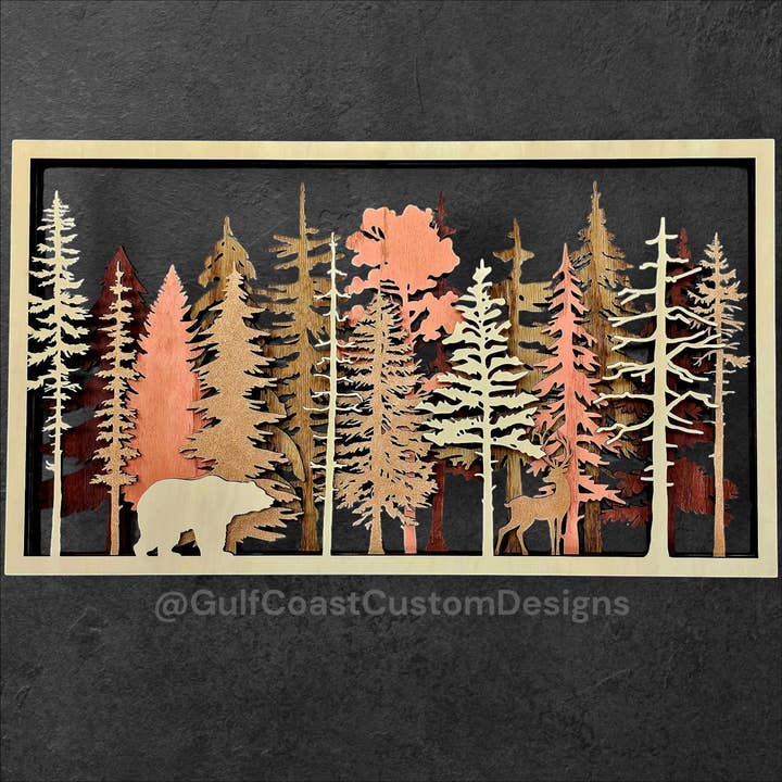 Gulf Coast Custom - Wholesale Wood Wall Art - Forest Wall Art – Handcrafted 5-Layer Birch Wood Home Decor