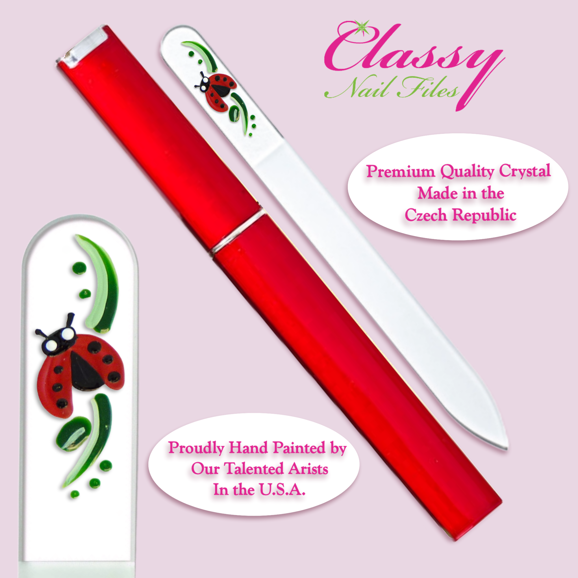 Classy Nail Files - Wholesale Nail File - Nail File Acrylic Protective Color Case Small & Medium Sizes2