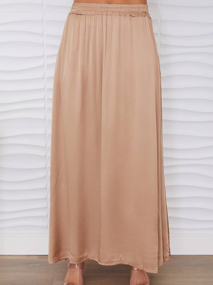 VISCOSE SILKY MAXI SKIRT (800823) for wholesale by MILIO MILANO