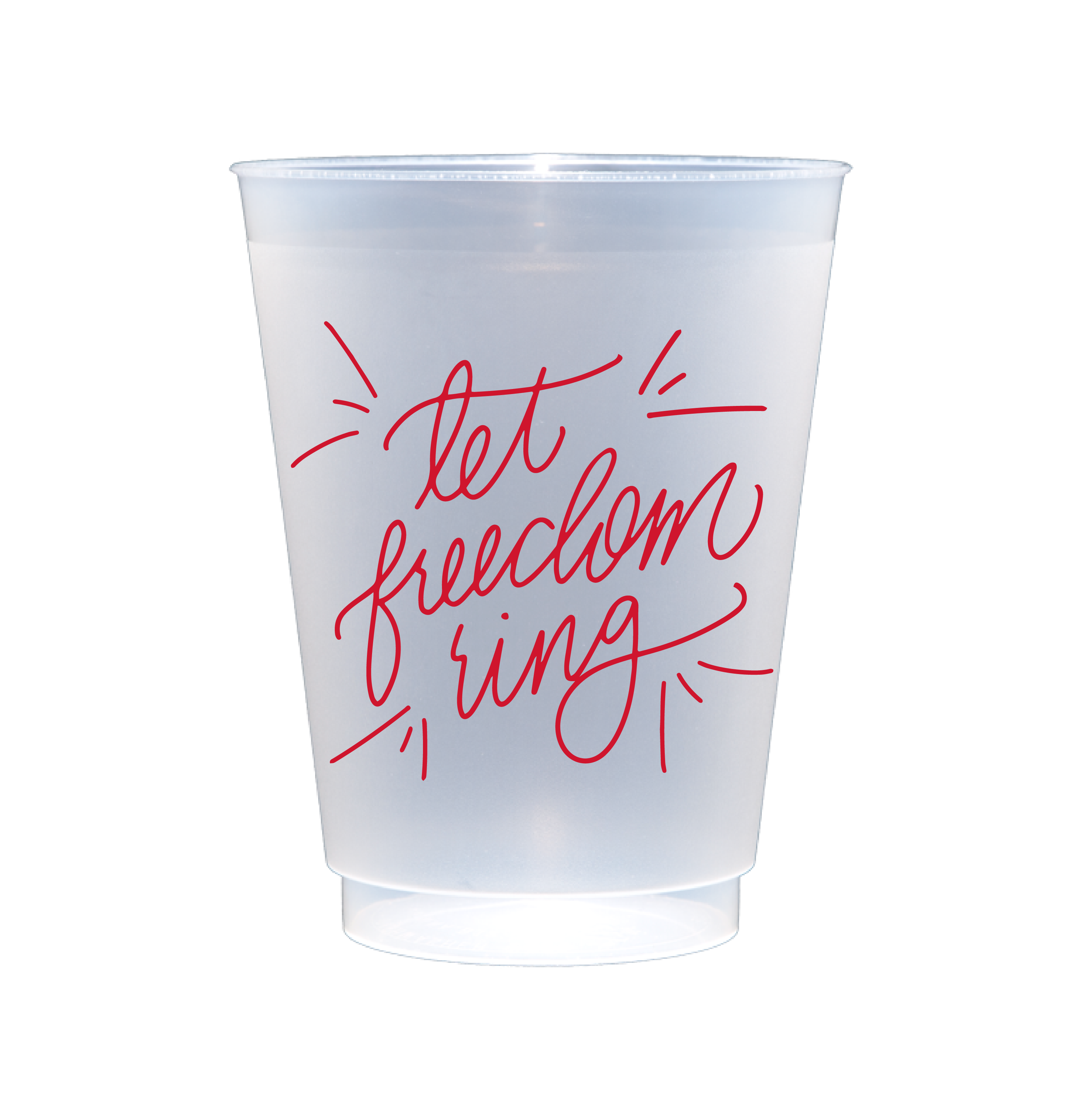 Birdie Mae Designs - Wholesale Disposable Cup - Let Freedom Ring | July 4 Frosted Acrylic 16 oz Cup Set of 85