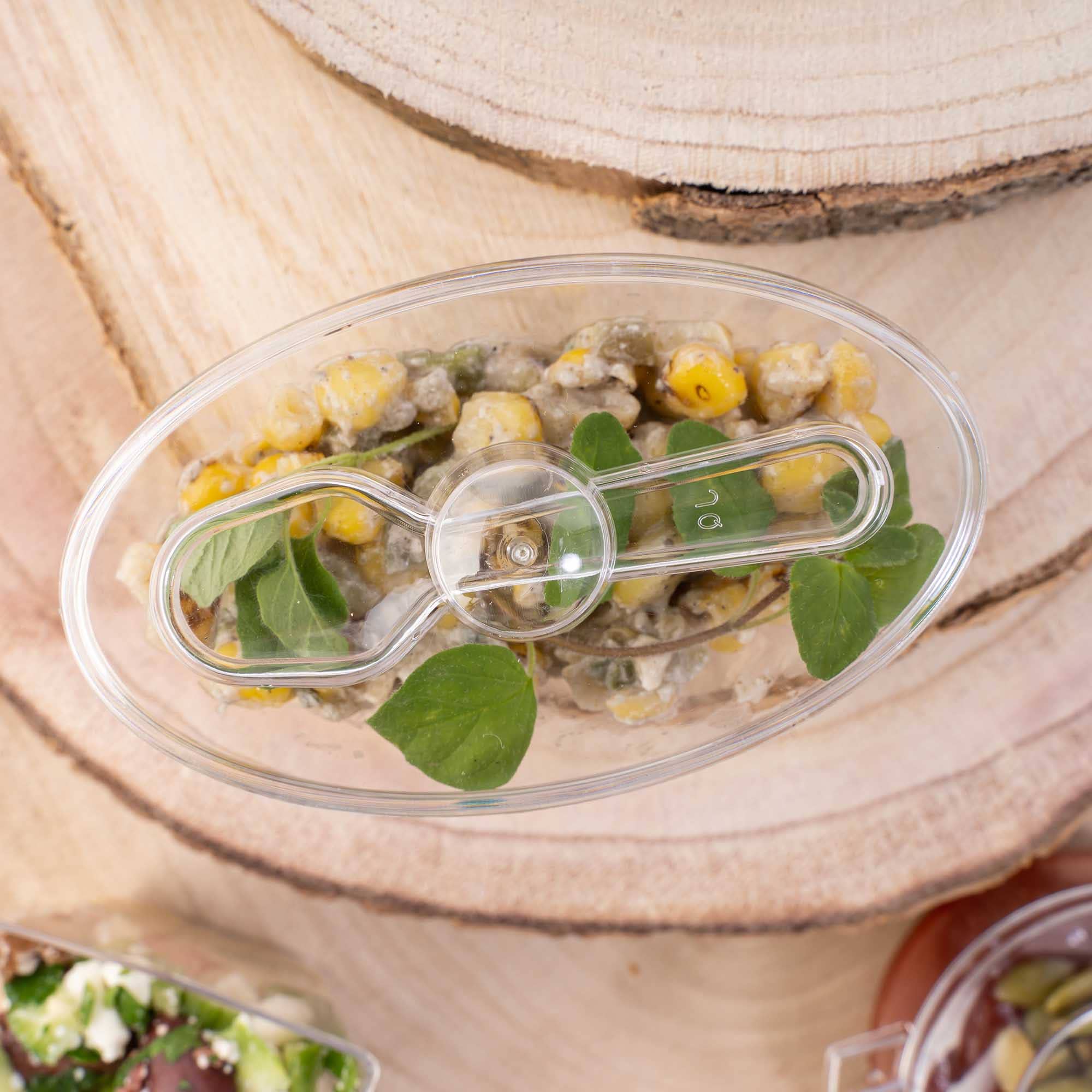 Portofino International Trading, USA - Vente Gobelets jetables - Tasse à dessert en plastique avec couvercle et cuillère, 6 pièces4