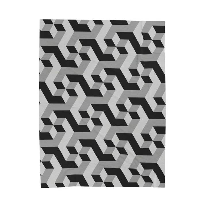 Ohhh So Swag - Wholesale Throw Blanket - Grey Black Geometric Blanket, Gray Throw Blanket 60x80 | US6