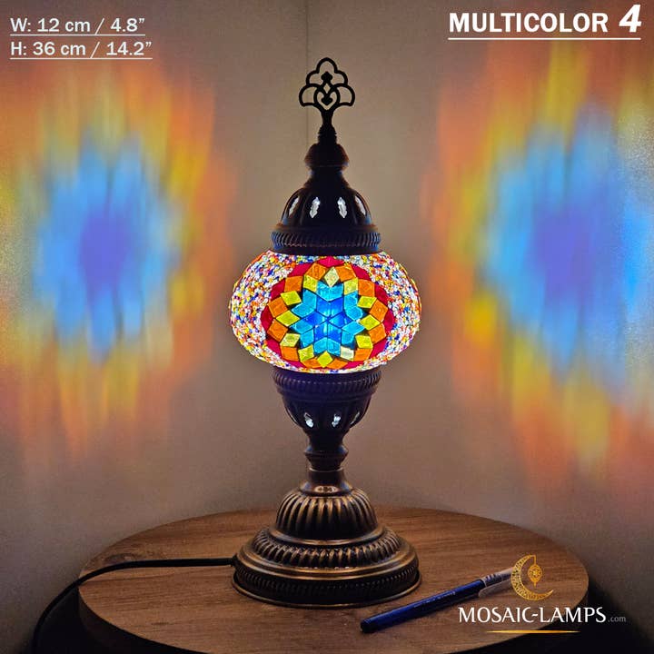 Mosaic Lamps - Wholesale Accent/desk lamp - 10+ Colors - Turkish Mosaic Medium Globe Table Lamp, Handmad22