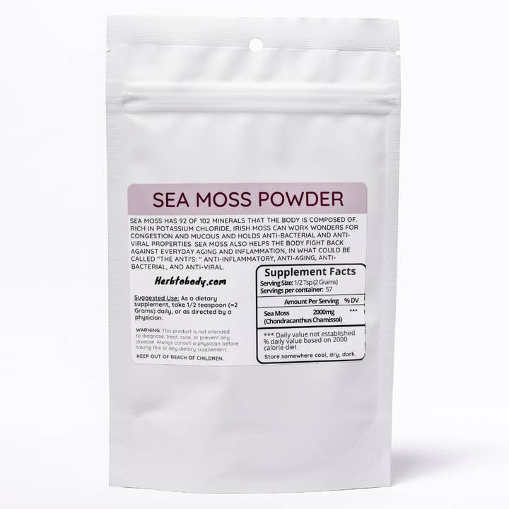Herb To Body - Wholesale Protein/superfood powder - Irish Sea Moss Powder 4oz (Organic)1
