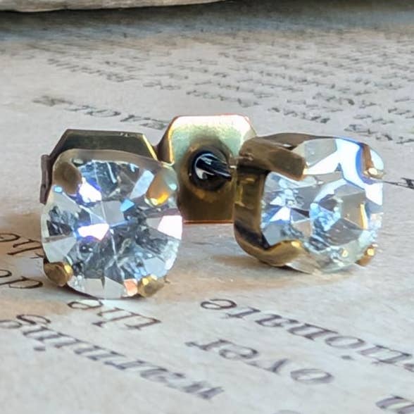 Crystal Clear Vintage Rhinestone Post Earrings for wholesale by Christine Stoll | Altered Relics