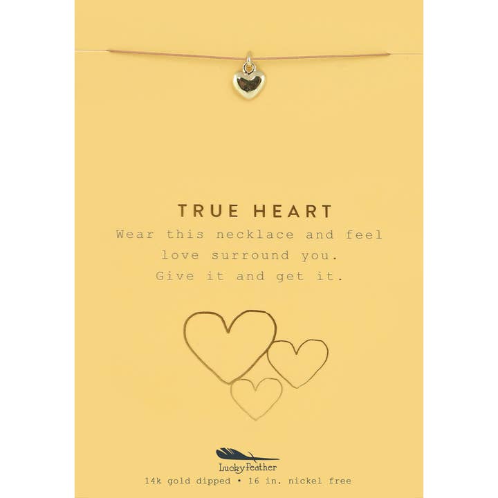 New Moon Gold Necklace - TRUE HEART for wholesale by Lucky Feather