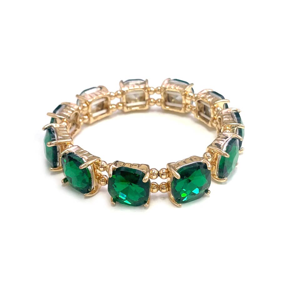 StarryNYC - Vendita all'ingrosso Braccialetto con ciondolo/pendente - Bracciale elasticizzato con cristalli in vetro tagliato a cuscino39