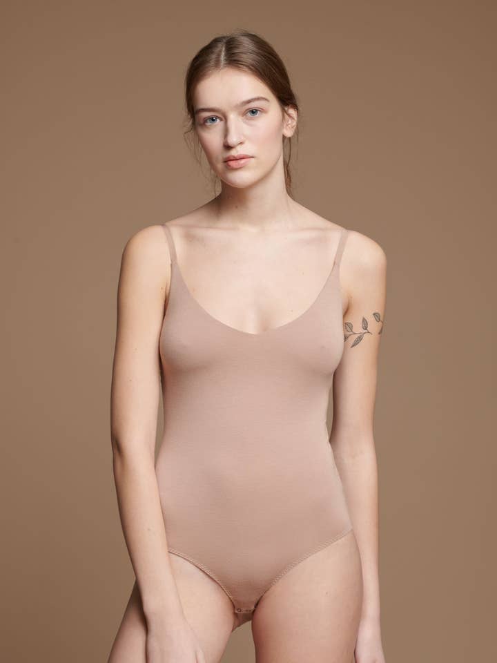 Women's Cami Bodysuit with Crotch Closure for wholesale by linenease
