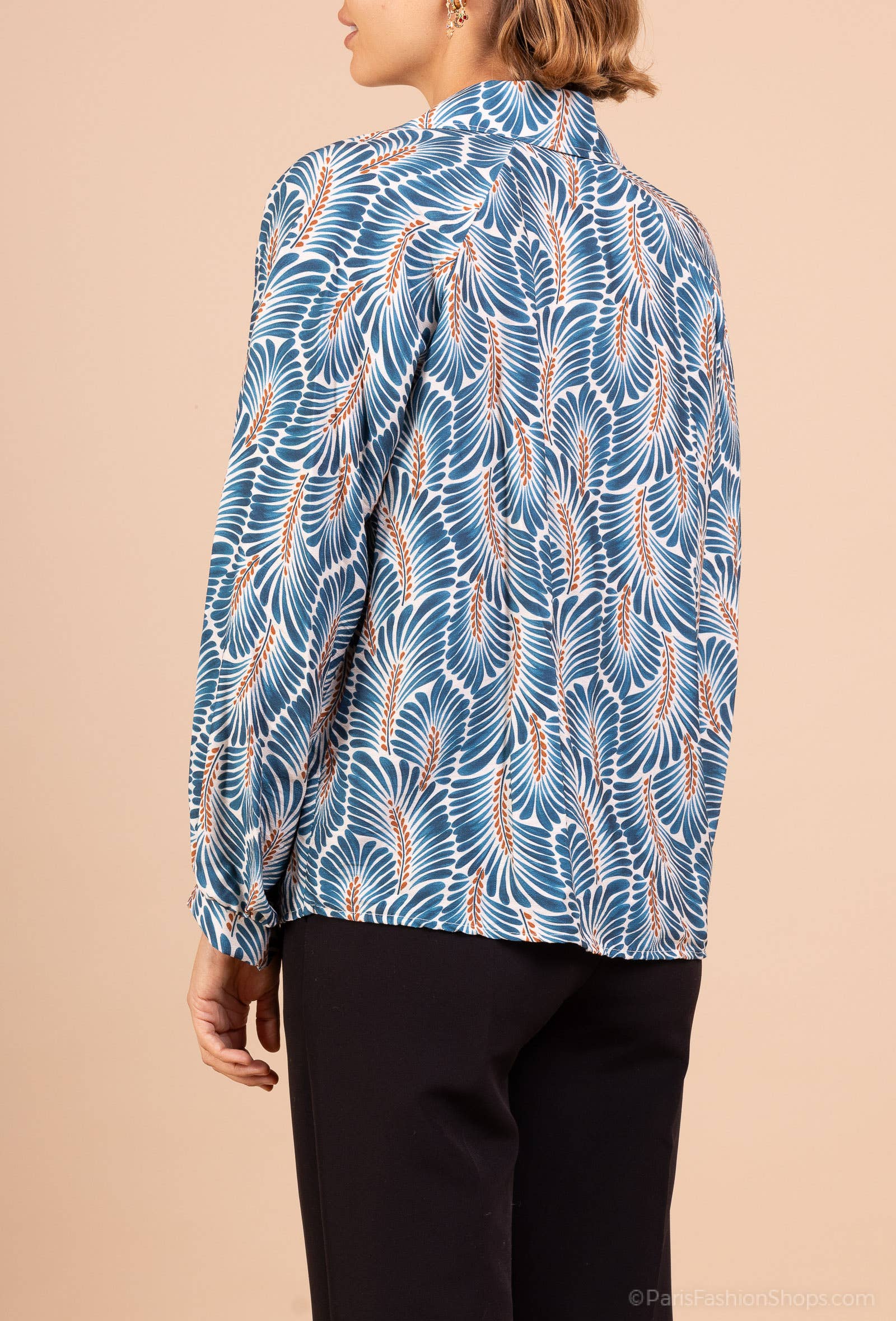 Mimi & Gogo - Wholesale Button Down Shirt - Women's - Printed Blouse @60052_BsImprime13