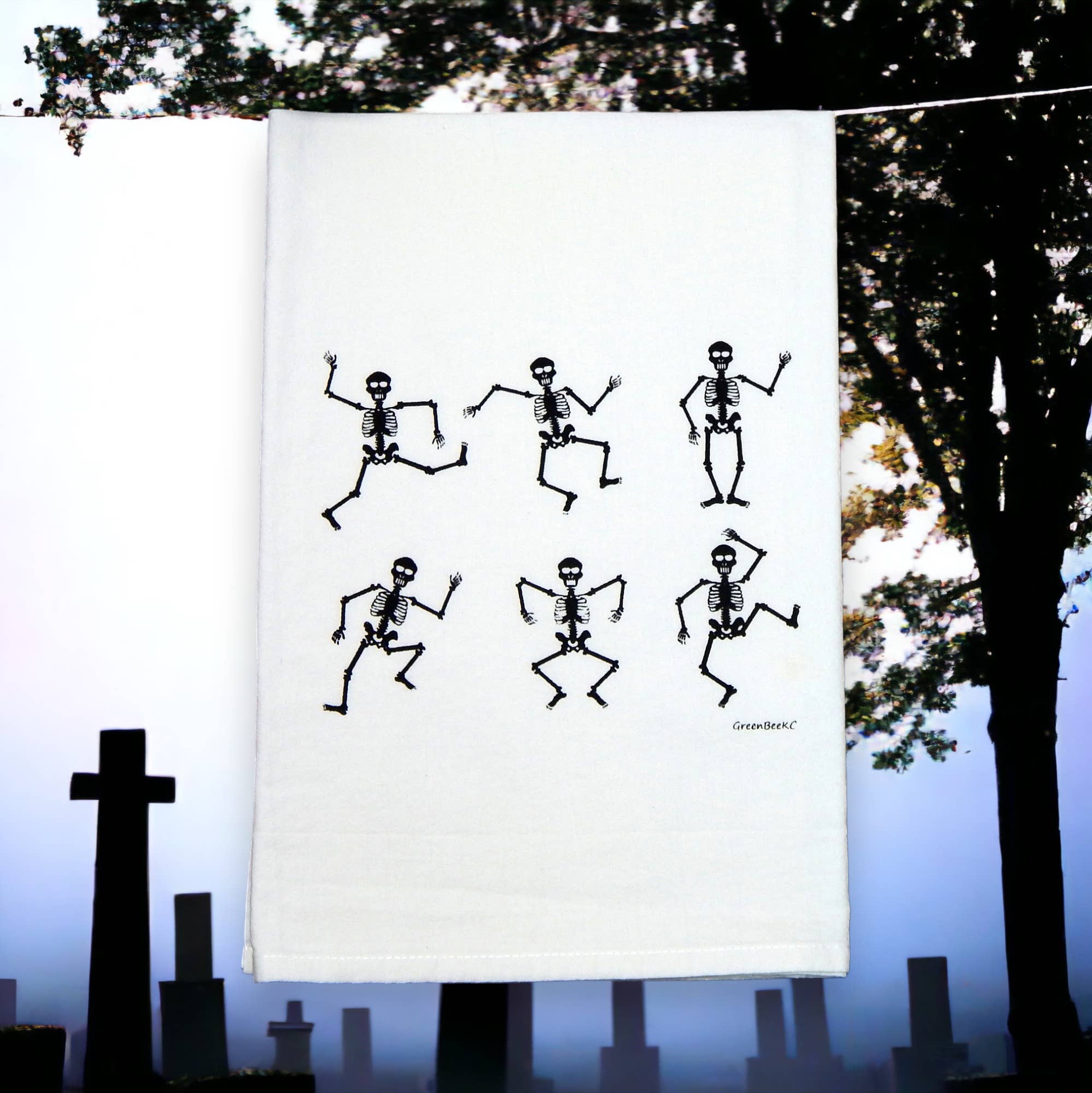 Green Bee Tea Towels - Wholesale Tea Towel - Skeleton Dish Towel | Tea Towels | Flour Sack Dish Towels3