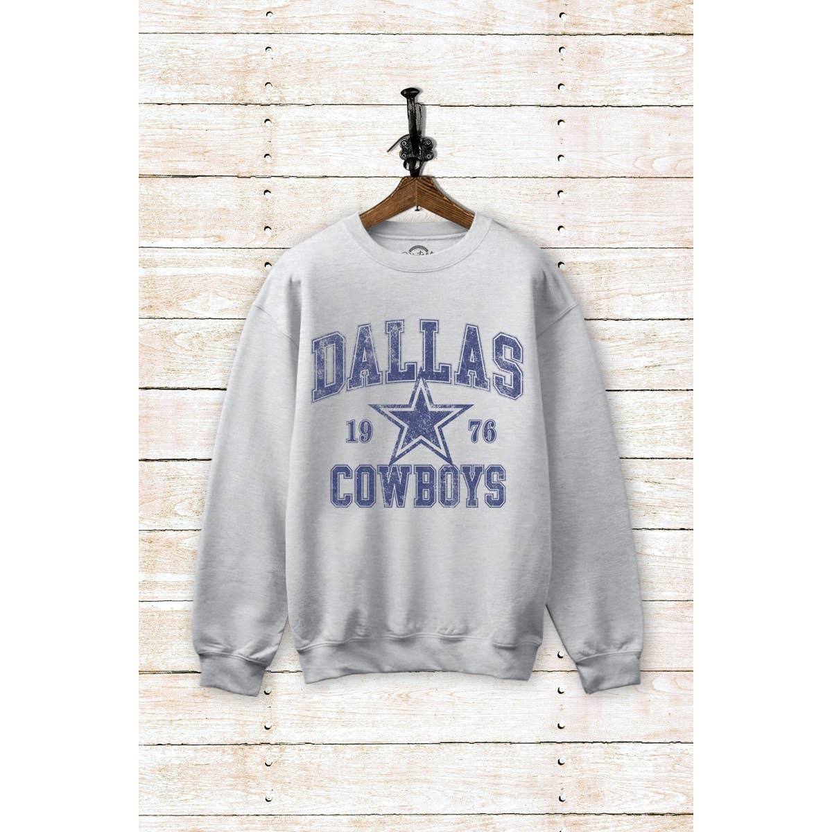 VINTAGE POINT USA - Wholesale Graphic Sweatshirt - Women's - P7414 - DALLAS COWBOYS 1976 GRAPHIC SWEATSHIRT