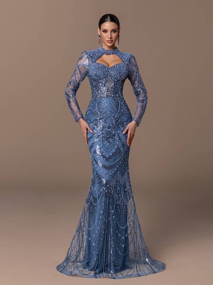 3987 - Long Sleeved High Neck Dress for wholesale by ILY From