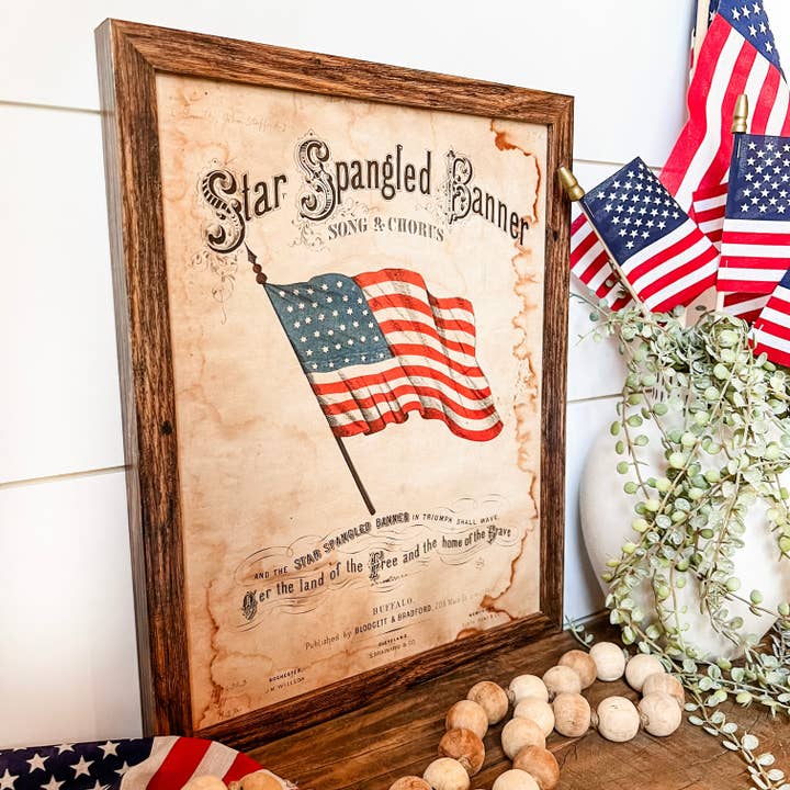 WillowBee Signs & Designs - Wholesale Sign - Star Spangled Flag Wood Sign