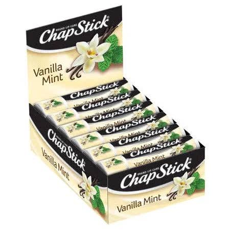 First Choice Buying - Wholesale Lip Balm - ChapStick Lip Balm, Vanilla Mint, 0.15oz, Counter Display