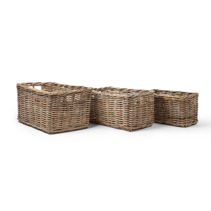 Basketly - Wholesale Basket - Rattan Rectangle Kubu Grey