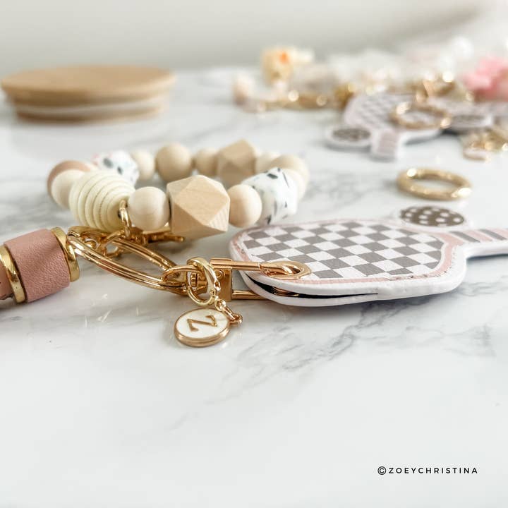 Zoey Christina - Wholesale Keychain - Women's - Pickleball Keychain – Neutral Colors with Optional Wristlet7