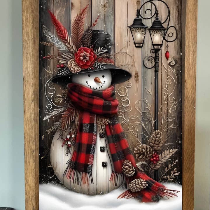 Stir Crazy Signs - Wholesale Sign - Lamp Post Snowman Farmhouse Sign