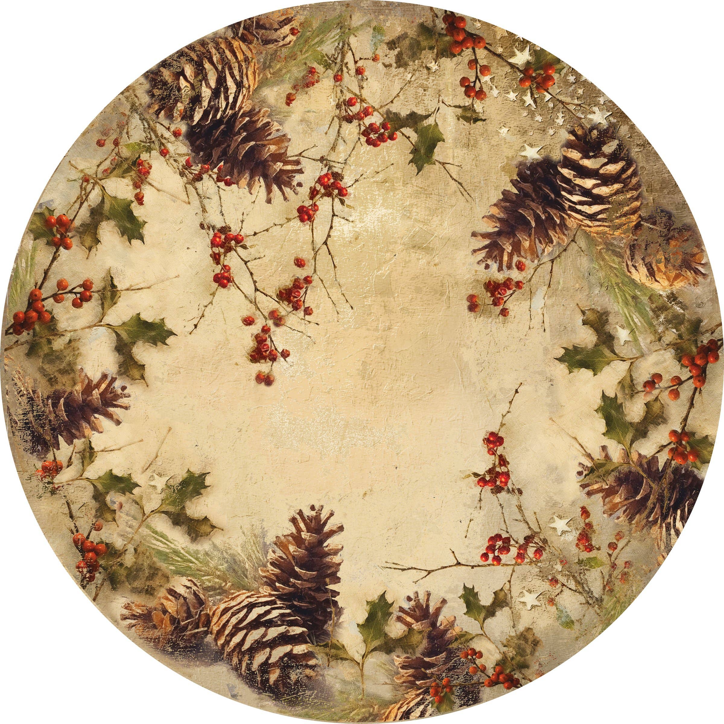 Primitives by Kathy - Wholesale Disposable Placemat - Christmas Holly Placemat1