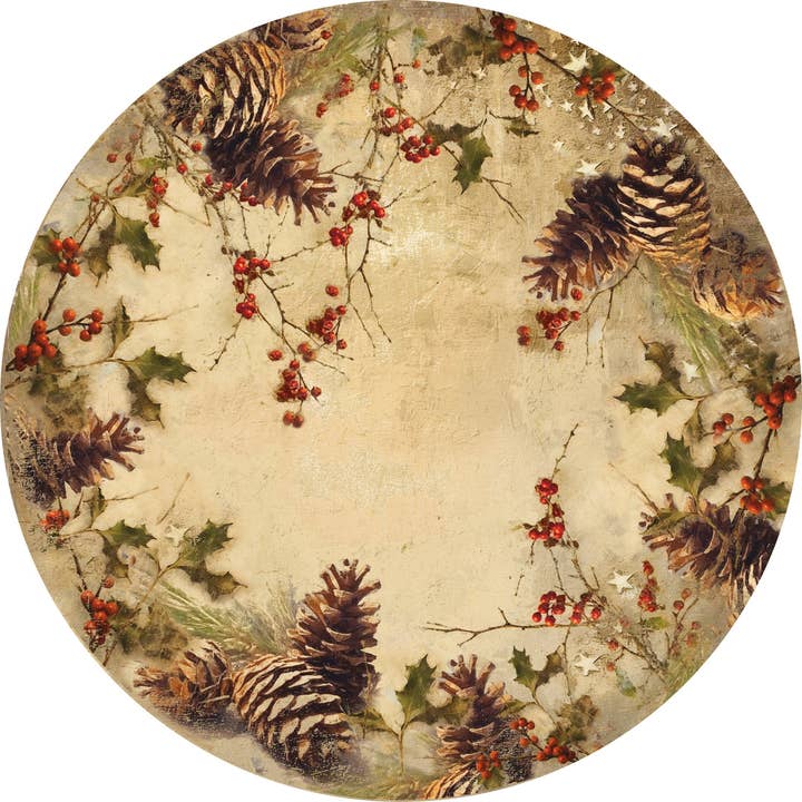 Primitives by Kathy - Wholesale Disposable Placemat - Christmas Holly Placemat1