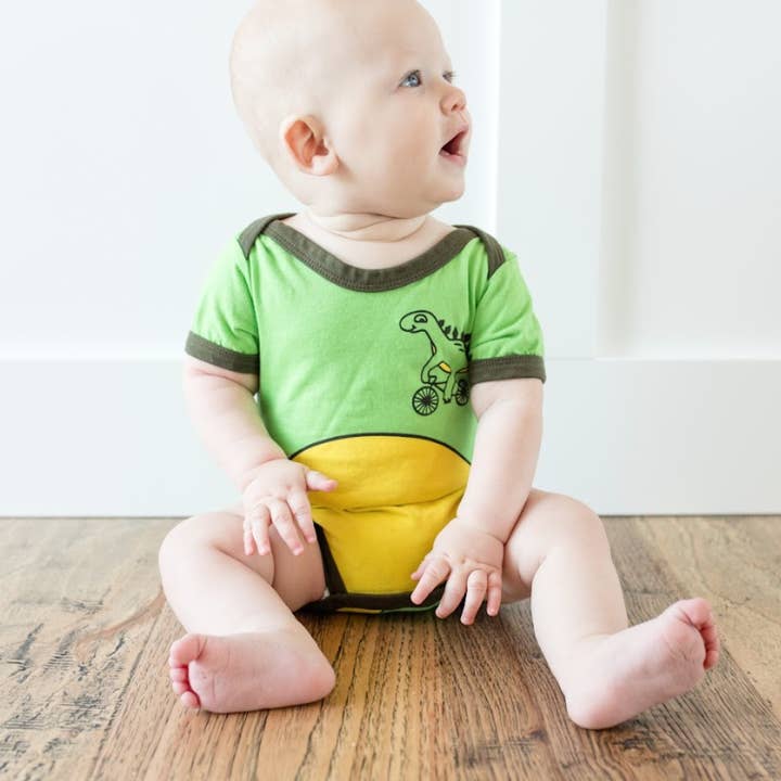 Doodle Pants – wholesale Bodysuit (non-footed) – Baby – Dino Green Baby Bodysuit0