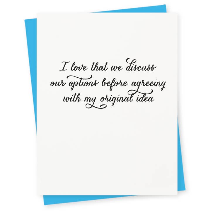 Options Letterpress Greeting Card for wholesale by 417 Press